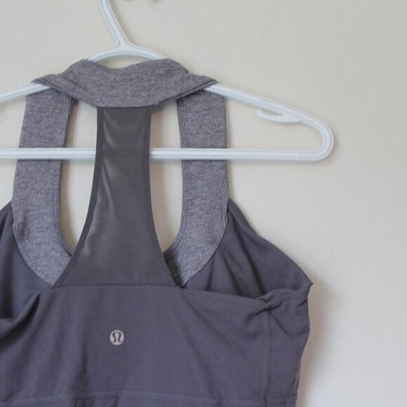 Lululemon Scoop Neck Tank Magnum / Heathered Pigeon Size 10 - Picture 4 of 5